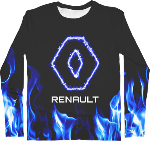 Men's Longsleeve Shirt 3D - Renault Neon - Mfest