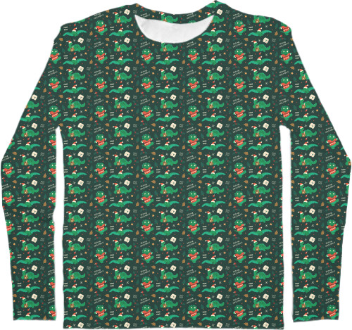 Kids' Longsleeve Shirt 3D - New Year's dinosaurs - Mfest