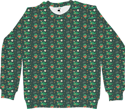 Men's Sweatshirt 3D - New Year's dinosaurs - Mfest