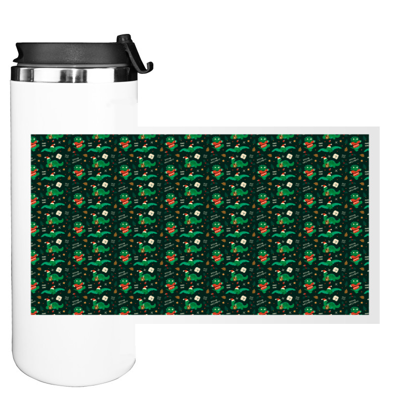 Water Bottle on Tumbler - New Year's dinosaurs - Mfest