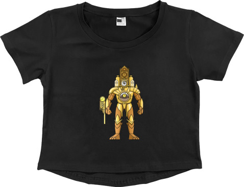 Women's Cropped Premium T-Shirt - Titan Clock Man - Mfest