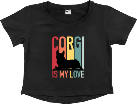 Women's Cropped Premium T-Shirt - Corgi is My Love - Mfest