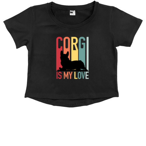 Kids' Premium Cropped T-Shirt - Corgi is My Love - Mfest