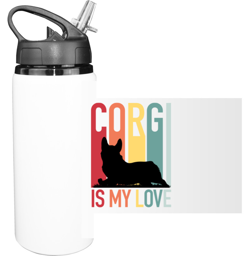 Sport Water Bottle - Corgi is My Love - Mfest