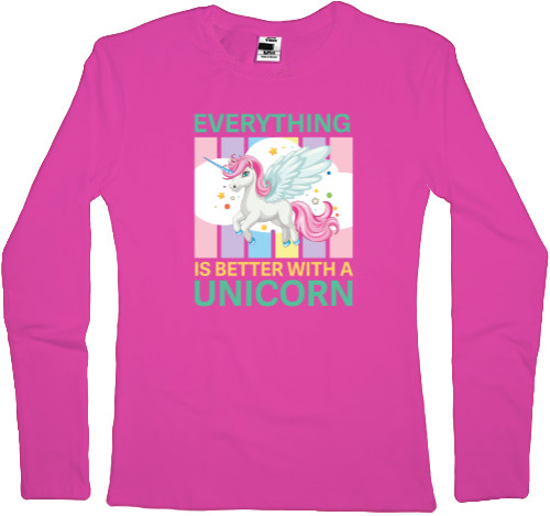 Women's Longsleeve Shirt - Everything is better with a unicorn - Mfest