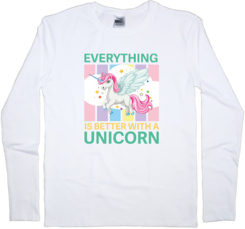 Men's Longsleeve Shirt - Everything is better with a unicorn - Mfest