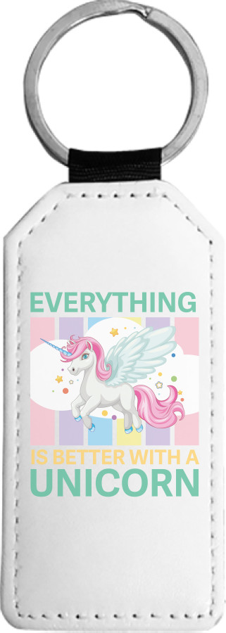 Rectangular Keychain - Everything is better with a unicorn - Mfest