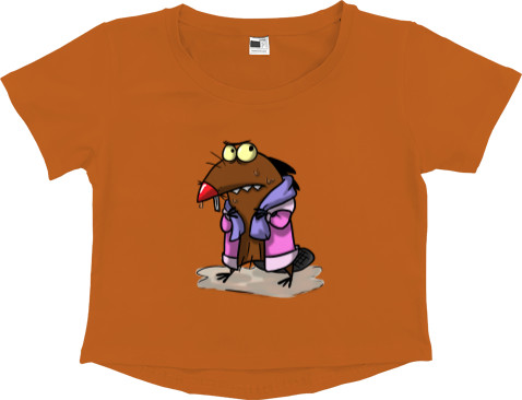 Women's Cropped Premium T-Shirt -  Daggett Beaver - Mfest