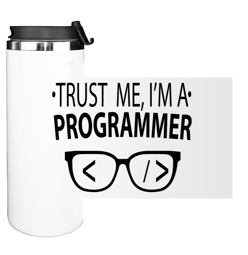 Water Bottle on Tumbler - Trust me I'm a programmer - Mfest