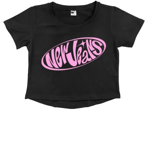 Kids' Premium Cropped T-Shirt -  NewJeans logo - Mfest