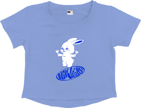 Women's Cropped Premium T-Shirt - New Jeans Bunny Logo - Mfest