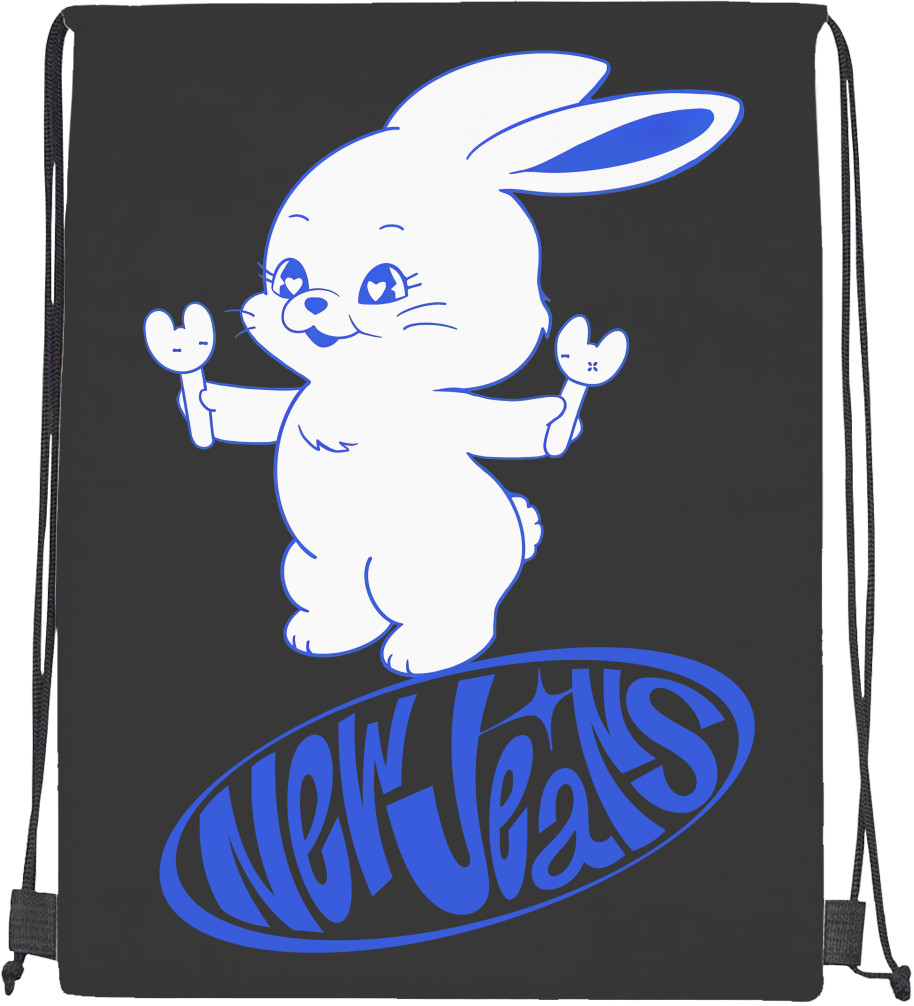 Drawstring Bag - New Jeans Bunny Logo - Mfest