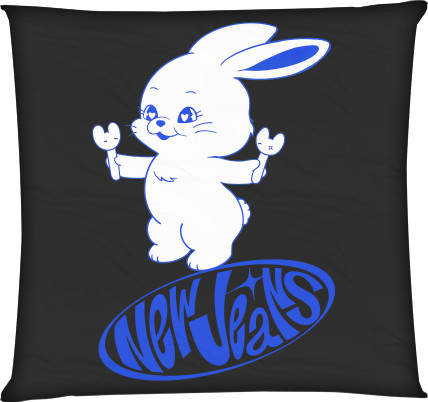 Подушка квадратна - New Jeans Bunny Logo - Mfest