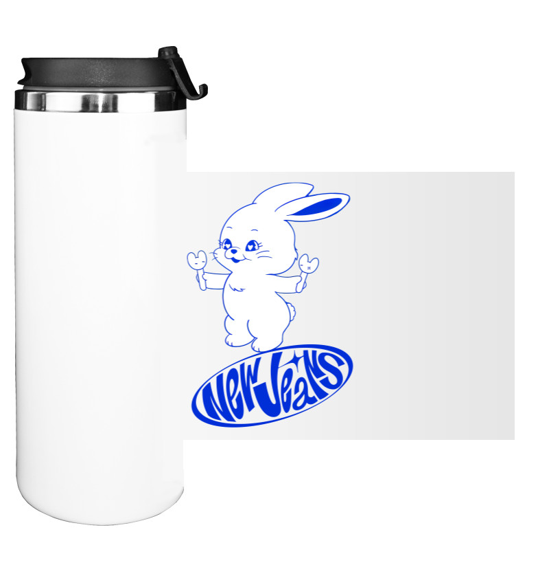 Water Bottle on Tumbler - New Jeans Bunny Logo - Mfest