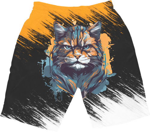 Men's Shorts 3D - Frowning cat - Mfest