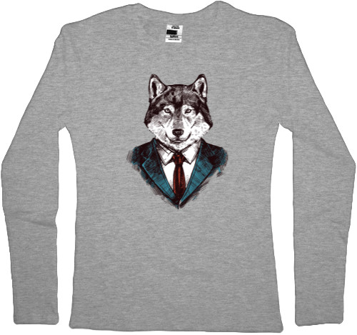 Women's Longsleeve Shirt - Wolf in a suit - Mfest