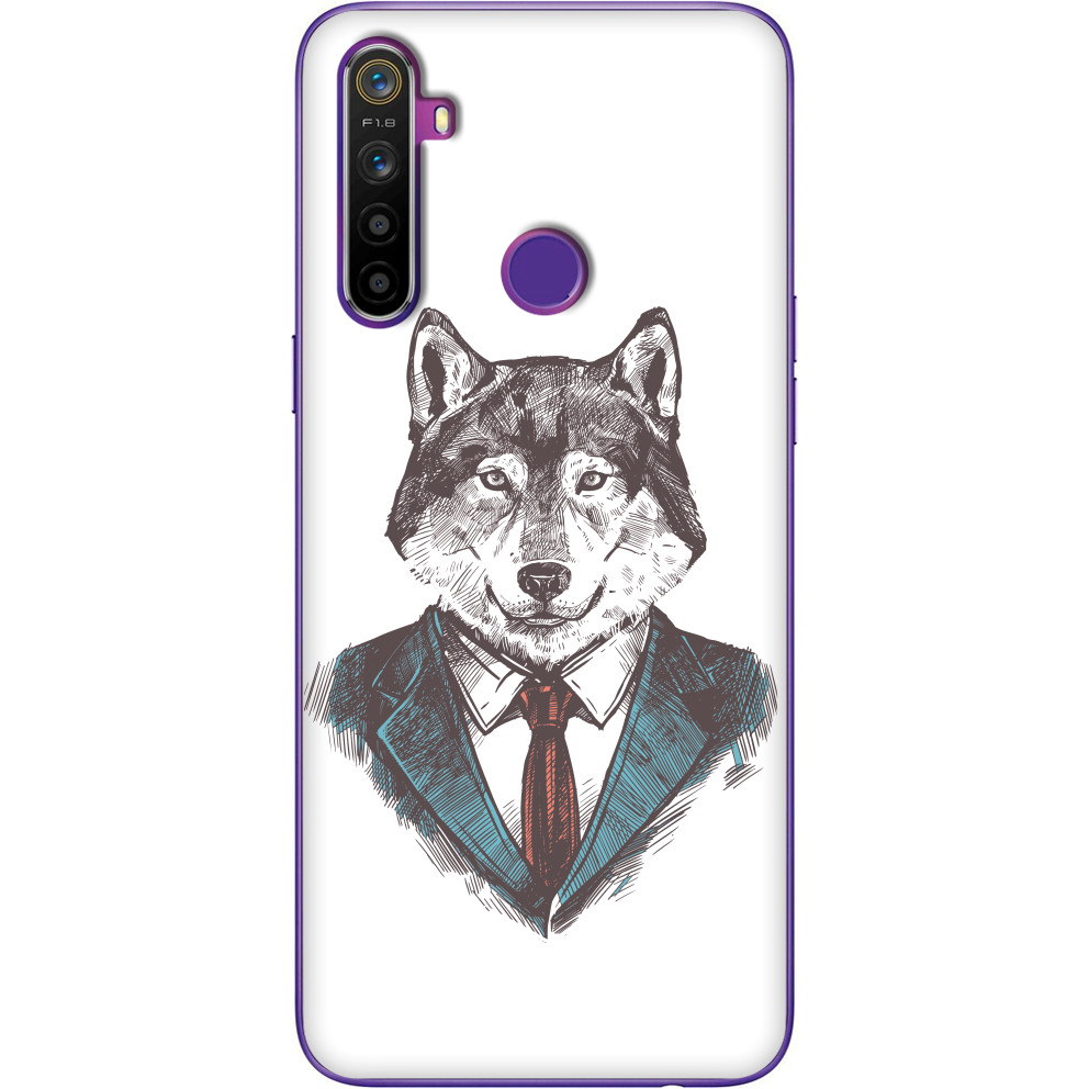 Чехол Realme - Wolf in a suit - Mfest