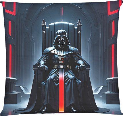 Square Throw Pillow - Darth vader on a throne - Mfest