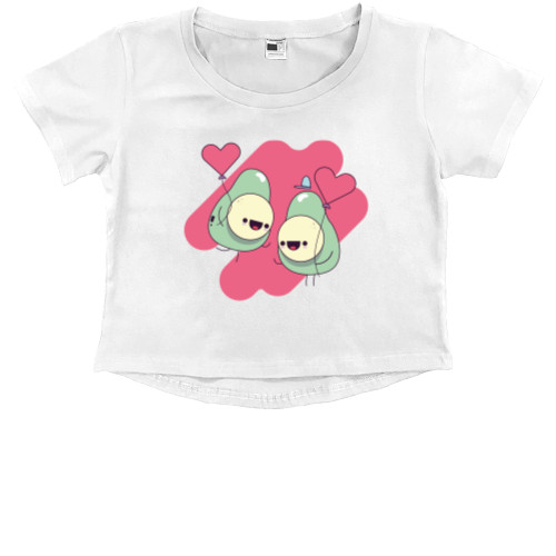 Kids' Premium Cropped T-Shirt - Avocado lovers - Mfest