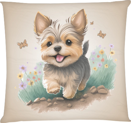 Square Throw Pillow - Yorkshire Terrier - Mfest