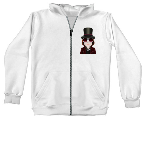 Unisex Zip-through Hoodie - Willy Wonka - Mfest