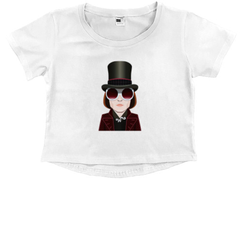 Kids' Premium Cropped T-Shirt - Willy Wonka - Mfest