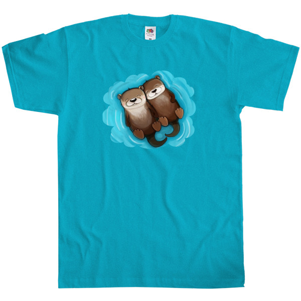 Men's T-Shirt Fruit of the loom - Otters in love - Mfest