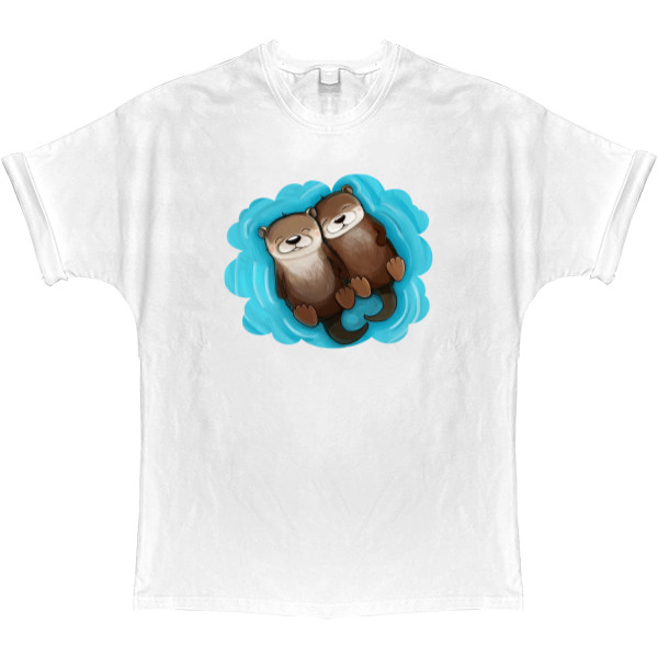 T-shirt Oversize - Otters in love - Mfest