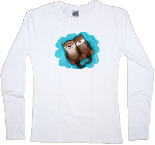 Women's Longsleeve Shirt - Otters in love - Mfest