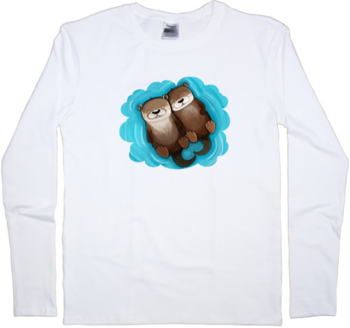 Kids' Longsleeve Shirt - Otters in love - Mfest