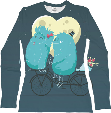 Women's Longsleeve Shirt 3D - Monsters in love - Mfest