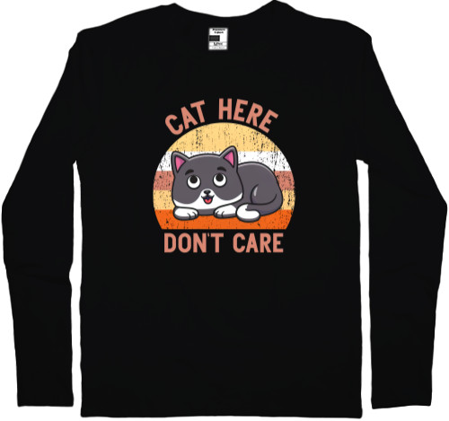 Kids' Longsleeve Shirt - Cat here don't care - Mfest