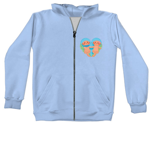 Kids' Zip-through Hoodie - Cute otters - Mfest