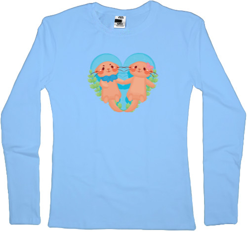 Women's Longsleeve Shirt - Cute otters - Mfest