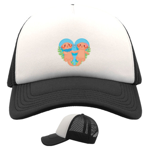 Kids' Trucker Cap - Cute otters - Mfest