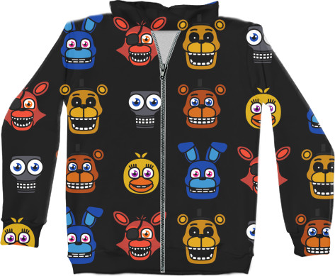 Unisex Zip-through Hoodie 3D - FNAF [9] - Mfest