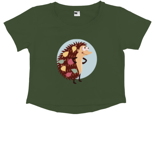 Kids' Premium Cropped T-Shirt - Cute hedgehog - Mfest