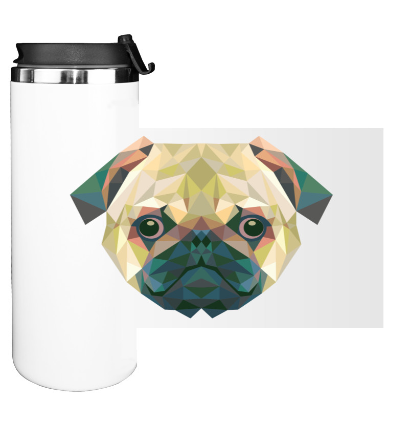 Water Bottle on Tumbler - Pug - Mfest