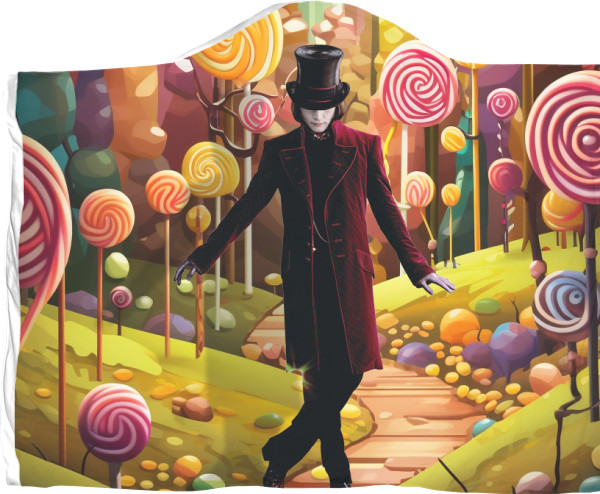 Плед з капюшоном 3D - Willy Wonka Candy - Mfest