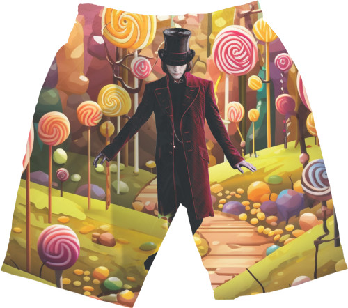 Men's Shorts 3D - Willy Wonka Candy - Mfest