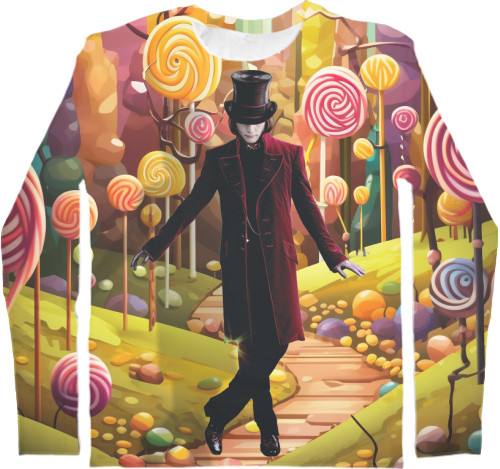 Kids' Longsleeve Shirt 3D - Willy Wonka Candy - Mfest