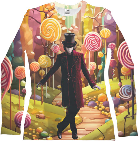 Women's Longsleeve Shirt 3D - Willy Wonka Candy - Mfest