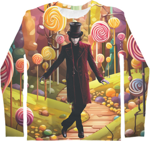 Men's Longsleeve Shirt 3D - Willy Wonka Candy - Mfest