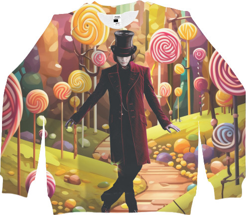 Women's Sweatshirt 3D - Willy Wonka Candy - Mfest