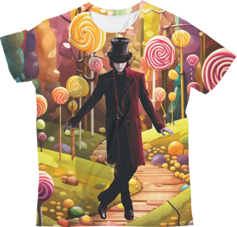 Kids' T-Shirt 3D - Willy Wonka Candy - Mfest