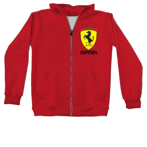 Кенгуру-Худі на блискавці Унісекс - Ferrari logo 2 - Mfest