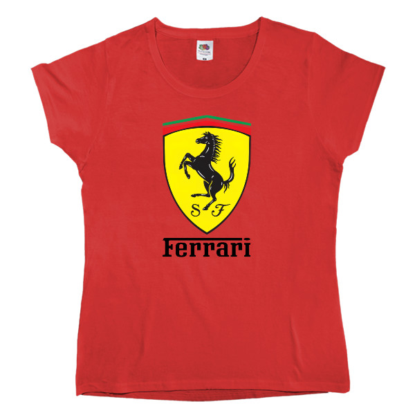 Women's T-shirt Fruit of the loom - Ferrari logo 2 - Mfest