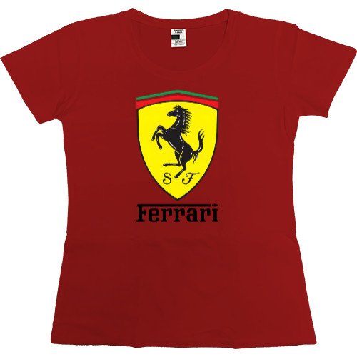 Футболка Преміум Жіноча - Ferrari logo 2 - Mfest