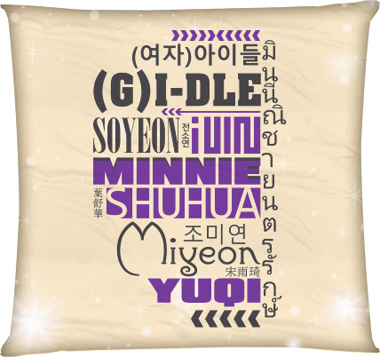 Square Throw Pillow - (G)I-DLE - Mfest