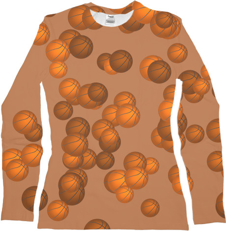 Women's Longsleeve Shirt 3D - Basketball balls - Mfest